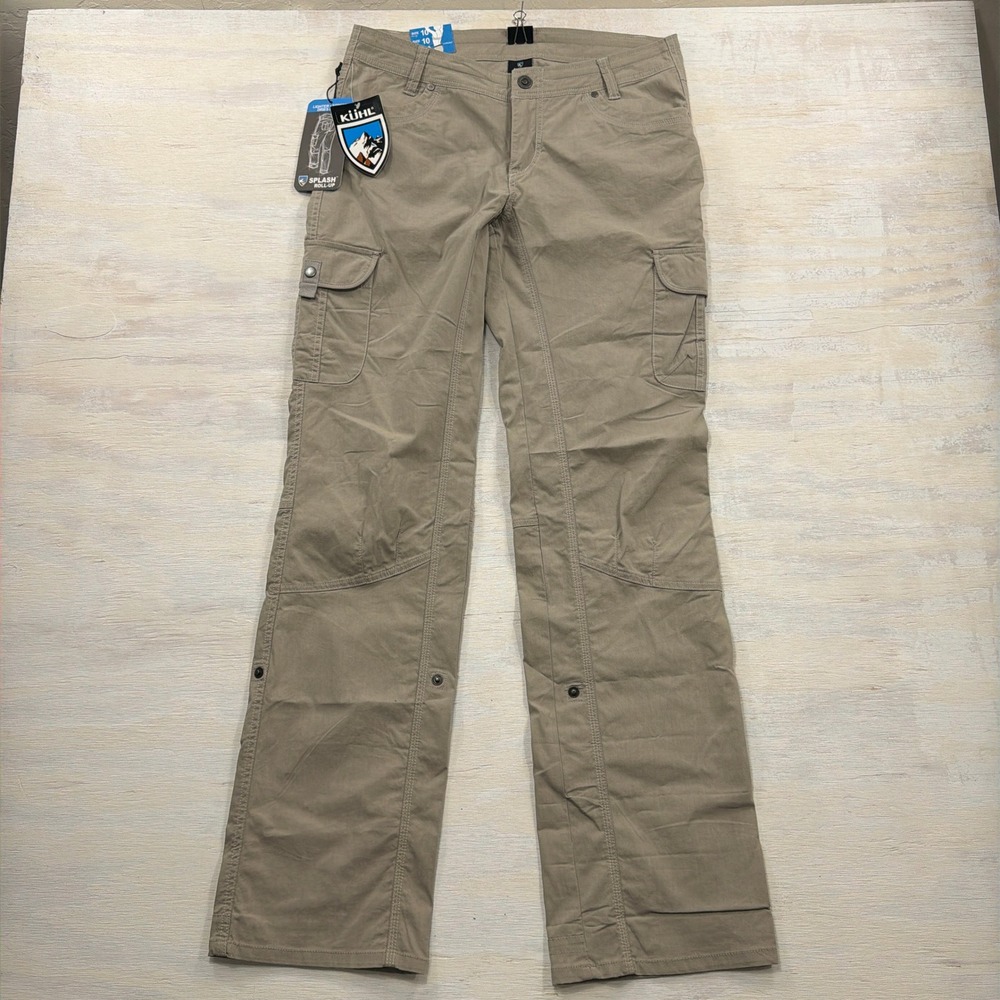 KUHL Pants Splash Roll-Up 10 Long Cargo Hiking Outdoor Khaki Tan Women NEW